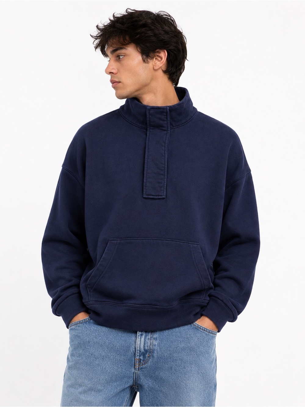 a new day Navy Pullover Sweatshirt